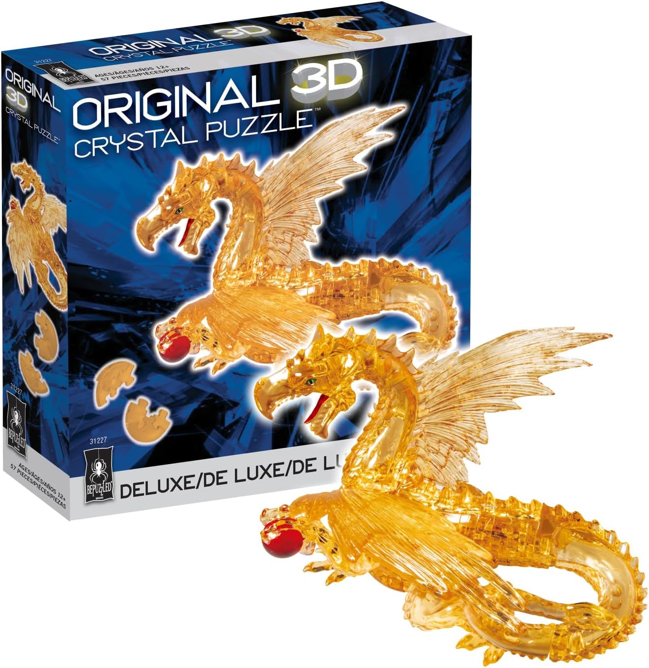 3D Crystal: Golden Dragon