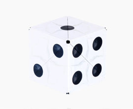 Shashibo Dice: Renaissance is a mechanical puzzle featuring a cube design with a unique black and white dot pattern. Assembled with intricate folding mechanics, this puzzle offers a tactile and visual challenge, suitable for all ages. Ideal for enhancing problem-solving skills and engaging creativity.