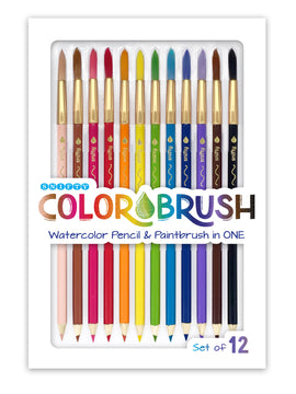 Snifty Colorbrush Watercolor Pencil set featuring 12 vibrant watercolor pencils and brushes. The packaging displays a range of rich colors with a clean, modern design.
