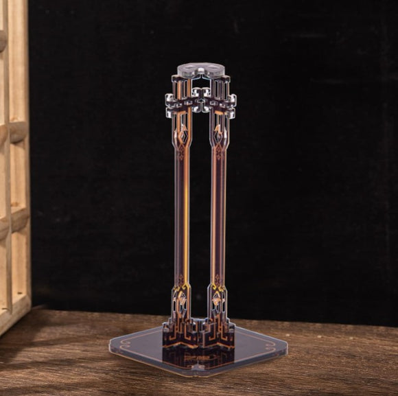 A clear, acrylic stand designed specifically for displaying Coronet metal models. The stand features two vertical supports and a stable base, showcasing a modern and elegant design suitable for DIY enthusiasts.