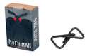 The Cryptid Puzzlebox Moth Man by Project Genius is a mechanical puzzle kit featuring a unique, intricate design. The product includes a metal puzzle shaped like a stylized figure of Moth Man and comes in a compact box adorned with artistic illustrations representing the mysterious creature.