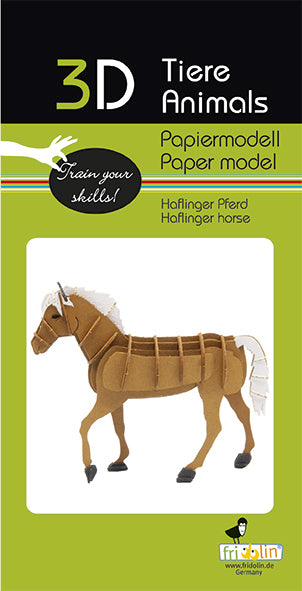 3D Paper Model Haflinger Horse