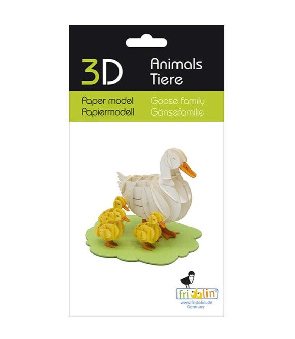 3D Paper Model Goose Family