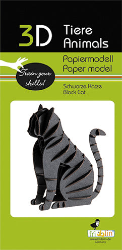 3D Paper Model Black Cat