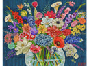 Beautiful jigsaw puzzle titled 'Abundance' featuring a vibrant bouquet of flowers in a vase. The design showcases a variety of colorful flowers against a dark blue background, intricately detailed to engage puzzle enthusiasts. Perfect for floral lovers and puzzle collectors alike.