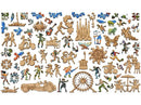 A colorful and intricate jigsaw puzzle by Liberty Puzzles titled 'Barcelona'. The image features a variety of shaped pieces including people, animals, and iconic landmarks, showcasing a vibrant representation of Barcelona's culture.