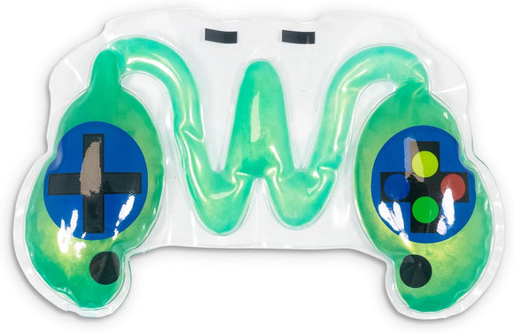 The Games Controller Sensory Maze, designed by One for Fun, features a colorful, squishy maze shaped like a game controller. It is filled with a vibrant gel fluid that sloshes around as players navigate the maze with their fingers while trying to guide a ball through the paths. This sensory toy stimulates tactile interaction and encourages fine motor skills development.