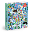 The Purrfect Nook jigsaw puzzle features a colorful illustration of a bookshelf adorned with various plants, books, and playful cats. This 1000-piece puzzle invites cozy moments of assembly, bringing joy to puzzle enthusiasts and cat lovers alike.