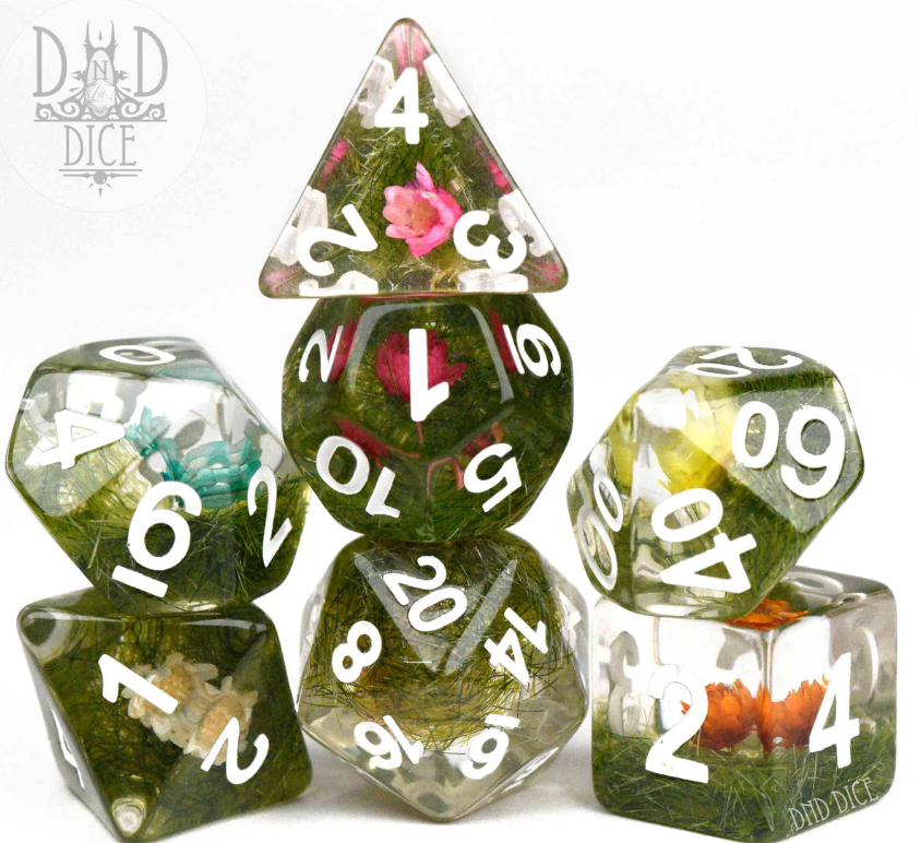 Prairie Flowers 7pc RPG Dice Se