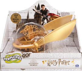The Harry Potter Perplexus Golden Snitch is a mechanical puzzle featuring a transparent dome and golden wings. It challenges users to navigate a maze inside, inspired by the wizarding world, and comes attractively packaged with themed designs.