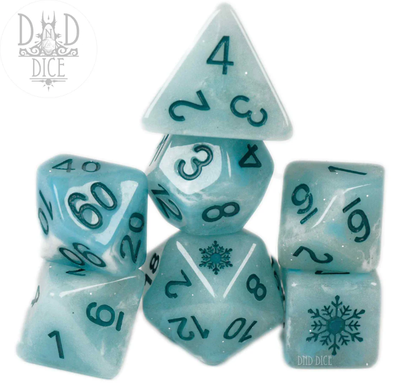 Spearmint Frost 7pc RPG Dice S