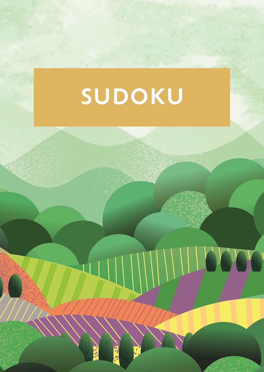 A vibrant and colorful landscape-themed Sudoku game by Sirius. The design features rolling hills and varied green tones, perfect for puzzle enthusiasts seeking a relaxing challenge.