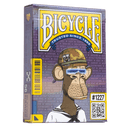 Bicycle Bored Ape playing cards from US Playing Card Co. featuring a cartoon monkey wearing a sailor outfit and glasses on the packaging. The box displays vibrant colors and graphics with the Bicycle logo at the top.