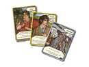 The Fellowship of the Ring: Trick-Taking Game features beautifully illustrated character cards including Sam, Frodo, and Gandalf. Each card showcases unique abilities and game mechanics, enhancing the strategic gameplay experience.