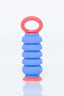 Krumples Plungy by Smart Toys & Games, a colorful fidget toy featuring a series of blue and pink textured rings stacked on a base, designed for tactile play and sensory stimulation.