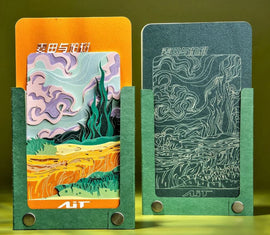 Wheat Field and Cypresses Memo Pad