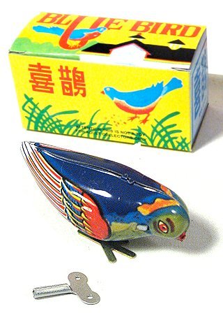 TIN WIND UP BLUE BIRD