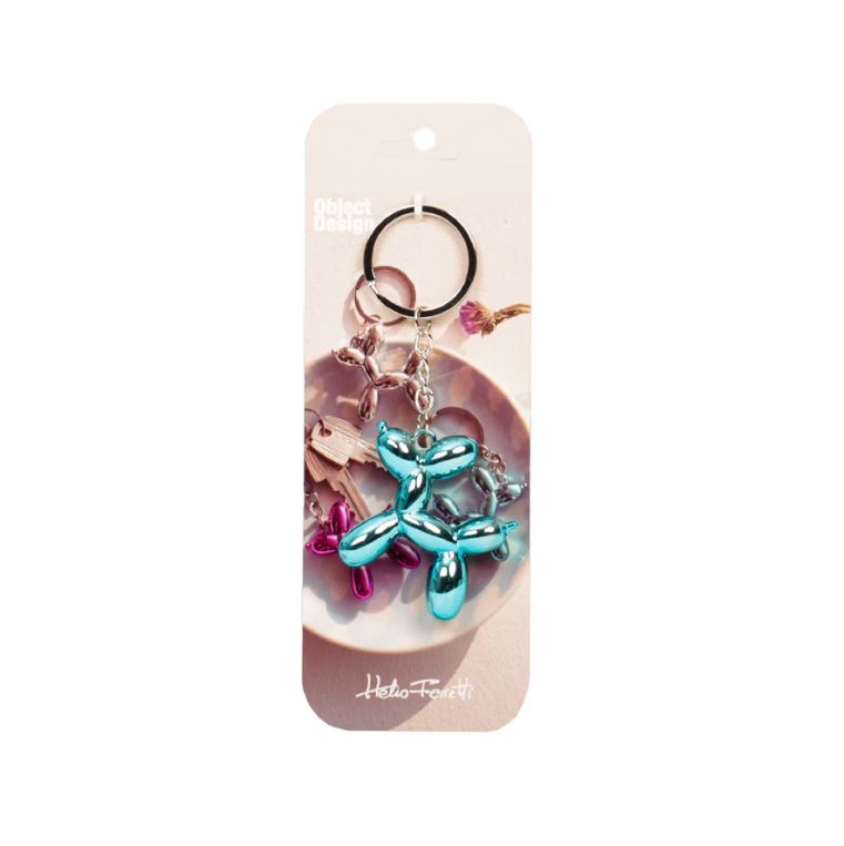 Metallic Balloon Puppy Keychain