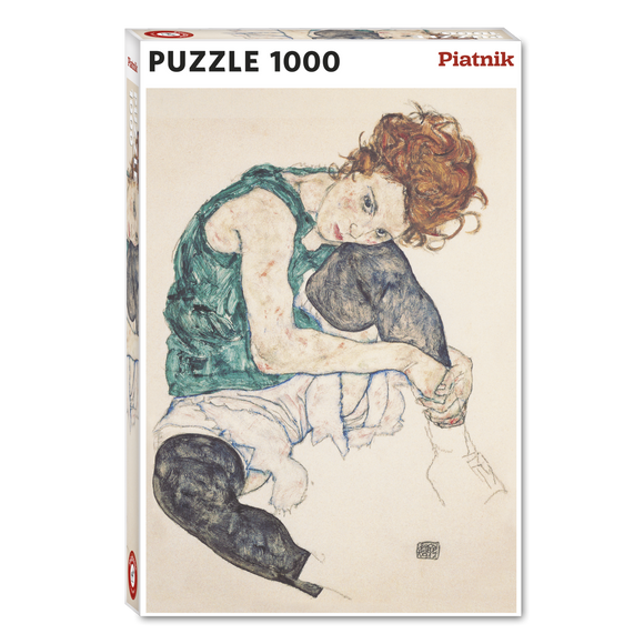 1000pc, Schiele, Sitting Woman