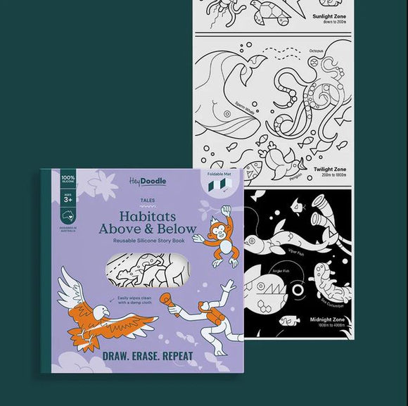 Habitats Above & Below Reusable Coloring Book