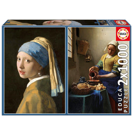Vermeer Girl With a Pearl Earring & The Milkmaid 2x1000 pc
