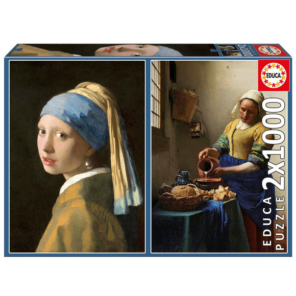 Vermeer Girl With a Pearl Earring & The Milkmaid 2x1000 pc