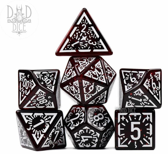 Twilight Red 7pc RPG Dice Set