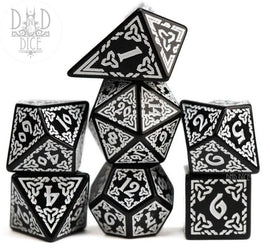 Knotwork: White 7pc RPG Dice Set