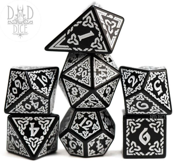 Knotwork: White 7pc RPG Dice Set