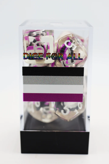 Asexual Flag 7pc RPG Dice Set