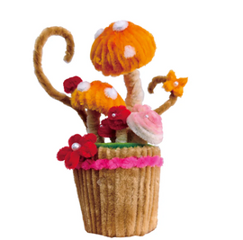 Chenille Mushroom Cupcake Kit