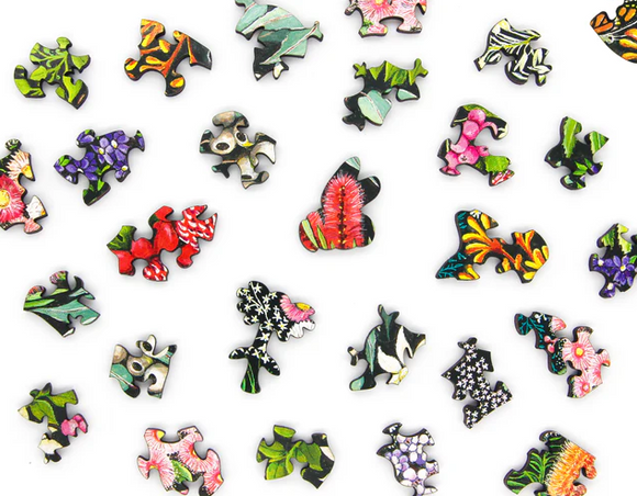 Botanical Owl jigsaw sample pieces