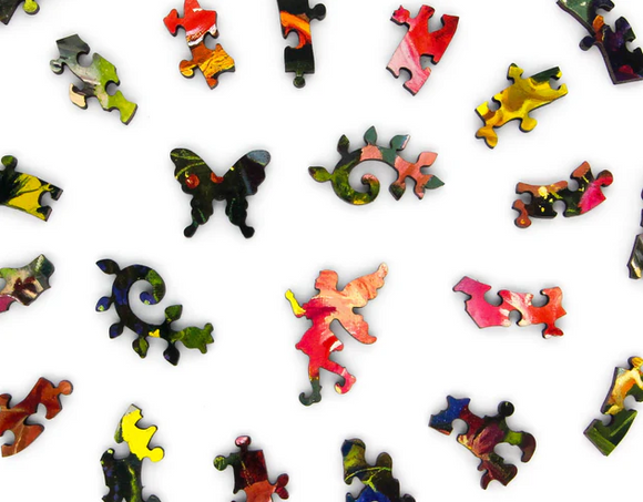 Whimsey pieces from Castle of the Flowers wooden jigsaw