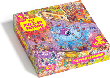 The Puzzled Patron jigsaw puzzle box cover.