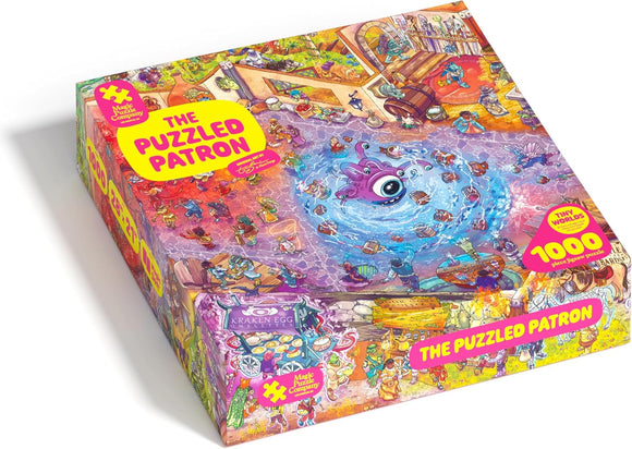 The Puzzled Patron jigsaw puzzle box cover.