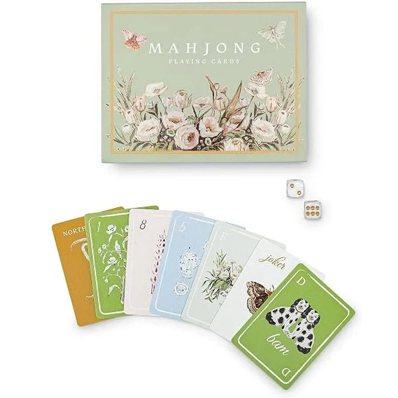 Mahjong Playing cards box and example cards