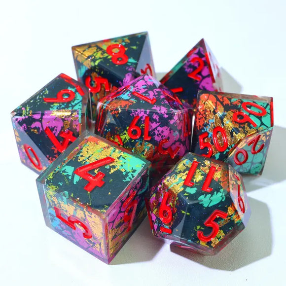 Voltaic Bloom - Sharp Edge Acryllic Dice Set