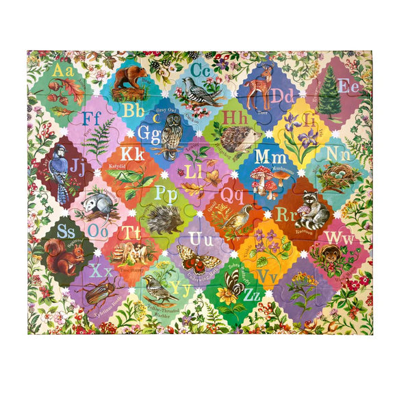 Assembled alphabet puzzle