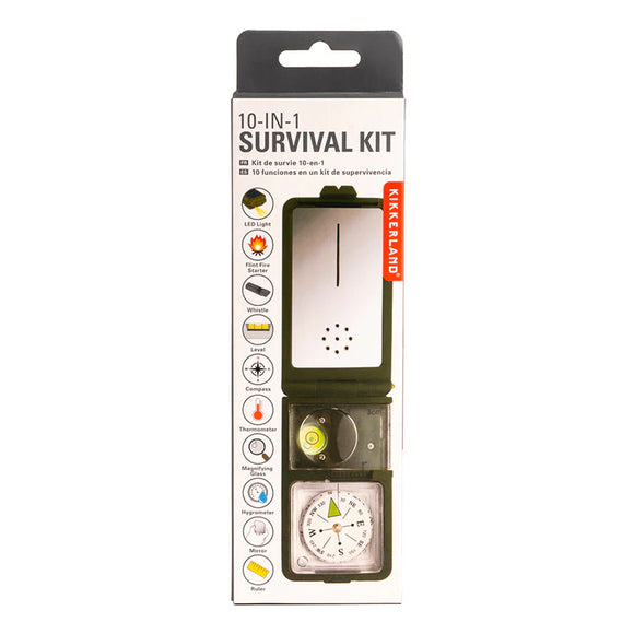 Camping survival kit in packaging