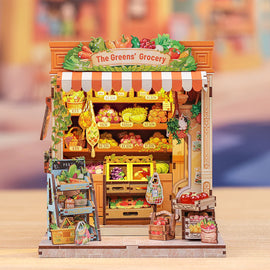 Greens' Grocery Book Nook DIY Model Front Facing