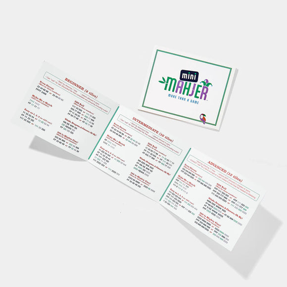 Mini mahjer mah jong cards with simplified rules