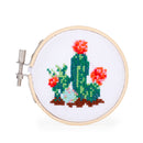 Completed cactus mini cross stitch