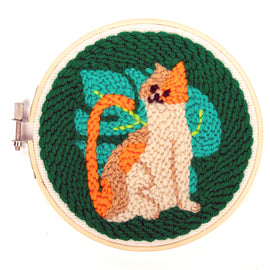 Cat Punch Needle kit fully completed