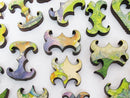 Uniquely shaped puzzle pieces on a white background