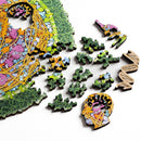Closeup showing brain, microscope, and DNA whimsy pieces
