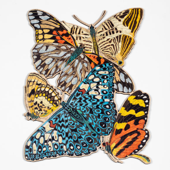 Completed puzzle, showing colorful butterflies