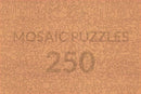 Back of mosaic puzzle, showing unique piece shapes