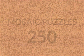 Back of mosaic puzzle, showing unique piece shapes