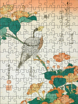 Hokusai puzzle featuring a bird