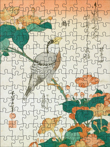 Hokusai puzzle featuring a bird